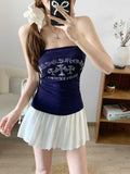 2910# Summer New Letter Hot Diamond Chest Repair Slimming Woman Short Model Integrated With Chest Pads On Top