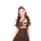 2025 Romantic Retro Opera Phantom Bow Knotted Bra Dress Female Waist-Skinny Dress