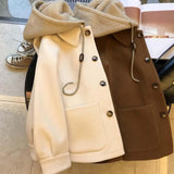 Licable Fake Two Korean French Small Fragrant Coat Loose Hair Coat Women Autumn Winter Short Coat