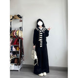 Set Black Belt Shawl Long Sleeves Loose-Fitting Women Folding Shawl Autumn And Winter New Leisure Long