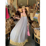 Blue Dress Summer Chiffon Temperament Gentle Wind Seaside Atmosphere With Loose Dress Island Skirt