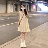 2026 New Small Slingless Hanging Neck Dress Women's Summer Seaside Holiday Fairy Beach Dress