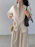 Unique Beautiful Chic Shirt Women's Linen Old Money Windy Long-Sleeved Shirt High Sense Chic Chic Chic Top