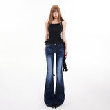 YC& Low-Rise Flares Elastic Spring And Summer Jeans Women & Trousers Length Summer Thin High Lengthened Version