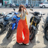 YC& Vintage High- Waist Loose Legs Pistones Night Spring And Summer Hundred Straight Sleety Sleeches Women's New