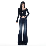 Hottie | No Legging Horseshoe Trousers Blue Gray Micro-Tipped Jeans Women Autumn 2026 New High-Rise Thin