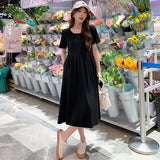 Pregnant Women's Summer Dress 2025 New Korean Version Of The Summer Sweet Age Reduction Simple Folding Pregnant Women's Dress