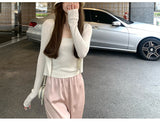 Knitting Series_Imported Yarn Thin Opener / Pure Color Open Shirt Sling With Two Sets Of Fashion Temperament
