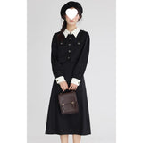 2025 Spring And Autumn New College Wind Formal Occasion Teaching Interview Fake Two Splicing Colliding Color Polo Dress