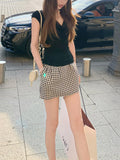 Elegant Girlfriend_Word Of Mouth Silk Silk Elegant Collar Small Flying Sleeve Knitted Top T-Shirt Girl Summer Thin