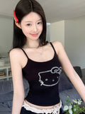 724# Human Cotton Drill Cute Age-Rearing Sling Vest Summer Wear Women Decorate With Chest Mat Inside The Top