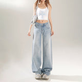 YC& Vintage Low-Rise Hottie Loose Broad-Legged Trousers Spring And Summer Straight Jeans Women & Trousers Lengthened
