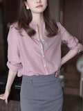 Spring And Autumn 2025 New Women's Design Sense Of Small French Shirt Temperament Collar Shirt Women's Long Sleeve Loose Top