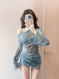 Strict 2026 New Swimsuit Women Split Three-Piece Korean Version Of The Sexy Hoodie In The Thin Belly Conservative Swimsuit