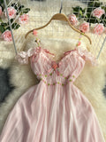 First Love Milk Sweet Dress Gentle Wind Pink Fairy Dress Tea Break In The Escape Princess Dress Super Fairy Sweet Hanging Dress