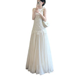 2026 Summer French Important Occasion Beautiful Dress Light People Gentle Know Wearing Light Apricot Lace Temperament Dress