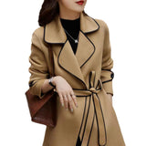 Autumn And Winter New Korean Version Of The Fashion Suit French Style Double Side Of The Coat Of The Coat Of High-End Long Strap Coat