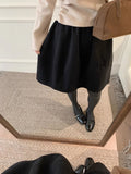 Retro Hairy A Version Of The Women's Autumn And Winter New Korean Minimalist Pressure Folds Thin Long Skirt
