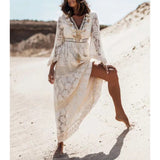 Vintage Women's Lysopuse Splicing Dress Casual Bohemian Holiday Beach Vintage Dress