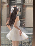 White Suspension Dress Woman's New Net Canopy Fairy Advanced Sense Certificate Long Dress Thin Dress