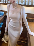 Lily Week JI To Comfort 100 Wool Series Wind Ballet Daily Feeling Knitted Top Set In Autumn