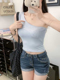 1199 # Summer New Sweet Hot Cartoon Hot Shoulder Vest Repair Horse-Matched Art Troupe With Chest Pads Thin