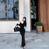 Autumn New Pure Desire Lazy Windy Tie Suit Dress + Fashion Temperament Showing Thin Long Sleeve Open Shirt Two Sets