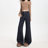 Reliable Embroidered Micro-Tpeaker Jeans Women Loose Not To Put Legs Retro Flared Trousers Thin Trousers