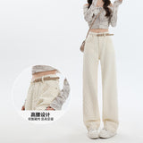 Apricot-Colored Narrow-Edscline Straight-Trousers Ultra-Comfortable Trousers And Lengths