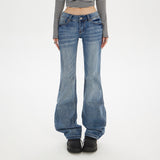 YC& Vintage Trumpet Trousers Slimming Slimming With A Small Play Autumn And Winter Jeans Woman