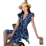 2025 French Niche Design Sense Small Zou Daisiness Flower Hollow Waist Thin Dress Woman