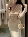 The Mask Bottom Of The Fine Wool Bottom Knitted Shirt For The Autumn And Winter New Can Be Worn On The Shoulders Of The Autumn Blouse Woman
