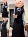 Micro-Fat Style Thousands Of Kinds Of Skirts And Fake Two College Style Long-Sleeved Dress Dress Women In Early Autumn 2025 New Teaching Surface