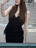 Cooling Blouse Heavy-Working Pressure_ Daylight Collar V-Sensing Vest Fairy Gas Island V-Neck Heavy Industry Folding Yarn Vest