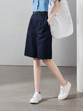 Special Counter Quality 2025 Summer New Loose Thin High-Waist Five-Point Suit Casual Shorts Women's Wide Legs A Word