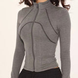Double-Sided Deyvel Half-High-Necked Bottoming Shirt For Women's Autumn And Winter Hottie To Keep Warm Long-Sleeved Yoga Tops