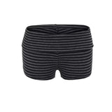 Lyselle Knitted Shorts Girl Autumn Design Hottie Street Thin Roll Waist A Word Hot Pants Striped Pants