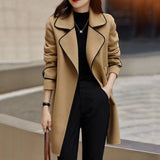 Autumn And Winter New Korean Version Of The Fashion Suit French Style Double Side Of The Coat Of The Coat Of High-End Long Strap Coat