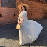 Holiday Style Wear Suit Rice Apricot-Colorless Sleeveless Cloak Top Women's Winter High-Rise Half-Dress Design Sense Two-Piece