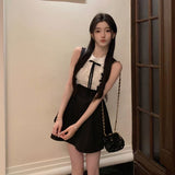 2025 Summer French Thousands Of Gold Style Splicing Lace Doll Skirt Body Waist A Skirt Elegant Sleeveless Short Skirt