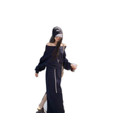 Pure Cotton Cotton Composite 310G Casual Wear Set Shoulder Shawl + Slim Half Skirt Fashion Two-Set