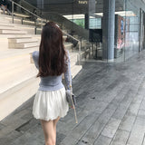 Strict Selection Slide Tria Acetic Acid Ballet Set Ice Naked Sun Protection T-Shirt Woman Collar Top + Bud Skirts Sunscreen