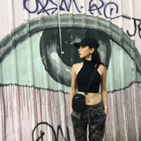 High Street Out-Shoulder Sleeveless Vest Women Summer New Sexy Hottie Short Repair Exposed Umbilly Pit Tops