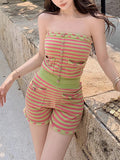 COCO Capsule Fragrant 30 Soft-Gillary Wool Light Spring Stripes Small Aroma Knitted Set