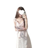 Swing Style Of Thousands Of Kinds Of Skirts Seaside Holiday French High-End Super Beautiful Beautiful Unique Pink Dress
