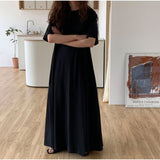 Korean Version Of Lazy Foundation Summer Cool And Clean Color Loose T-Shirt Dress Dress 5 Colors
