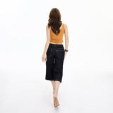 Vintage Low-Rise Trumpet Trousers Slim Thin Seven-Point Trousers Summer New Micro-Horn Jeans Woman