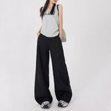 Vintage Loose Broad Leg Pants Summer Thin Suit Sleek Pants With Thin Casual Trousers Women & Trousers Fashion