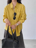 Unique Beautiful Chic Shirt Women's Linen Old Money Windy Long-Sleeved Shirt High Sense Chic Chic Chic Top