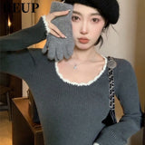 Vintage Impact Bottom Knitted Shirt Women's Autumn And Winter 2025 New French Temperament Slimming Inside Long-Sleeved Top